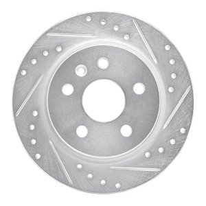 Buick Encore Brake Rotor (1) - Rear Right - R1 Concepts - Drilled & Slotted - Silver - `11-`22